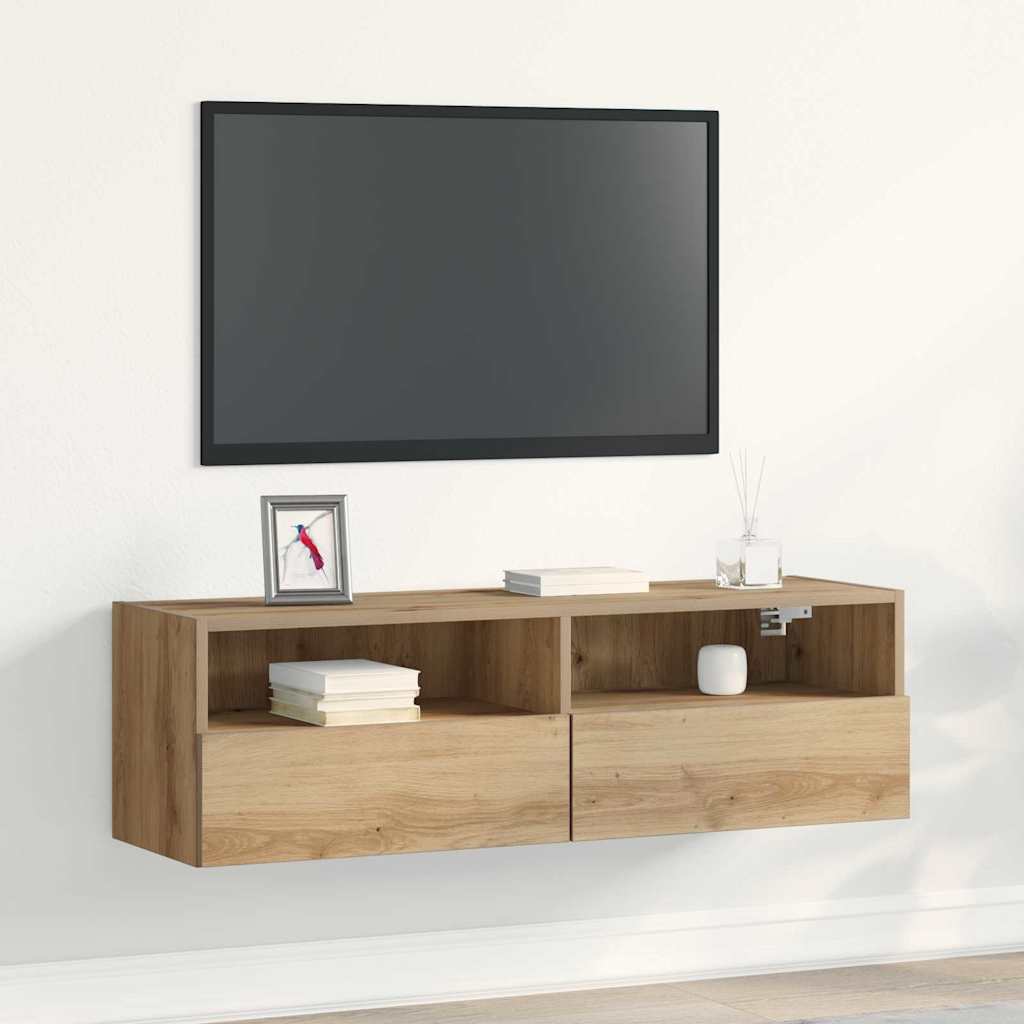 TV Wall Cabinet Artisan oak 100x30x30cm Engineered Wood